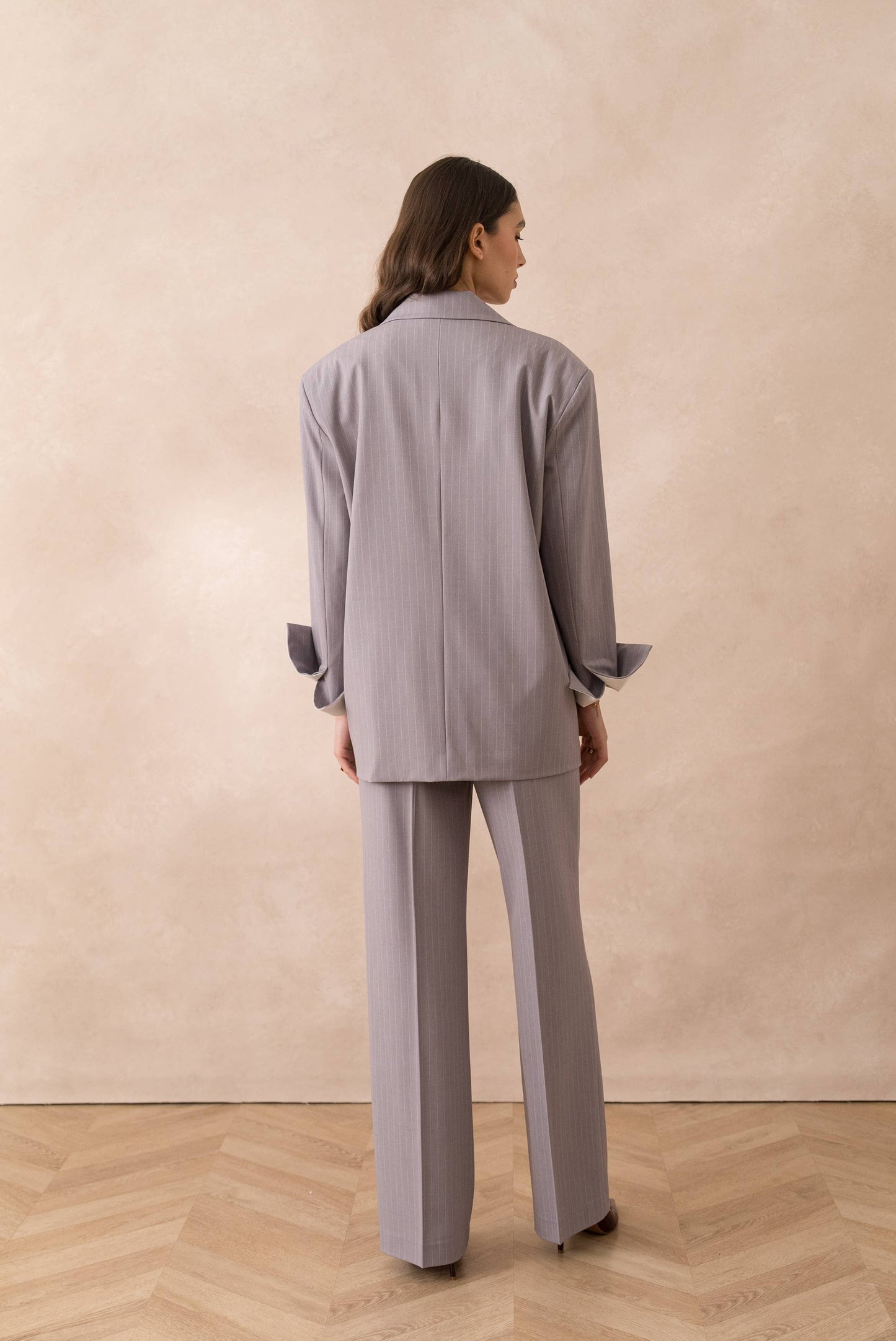 Allure - Oversize-Jacke mit Streifen & weissen Ärmelaufschlägen