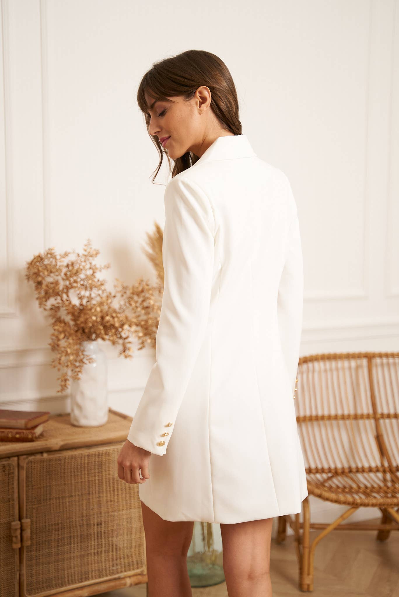 Seréna – Wickelblazer mit goldener Knopfleiste