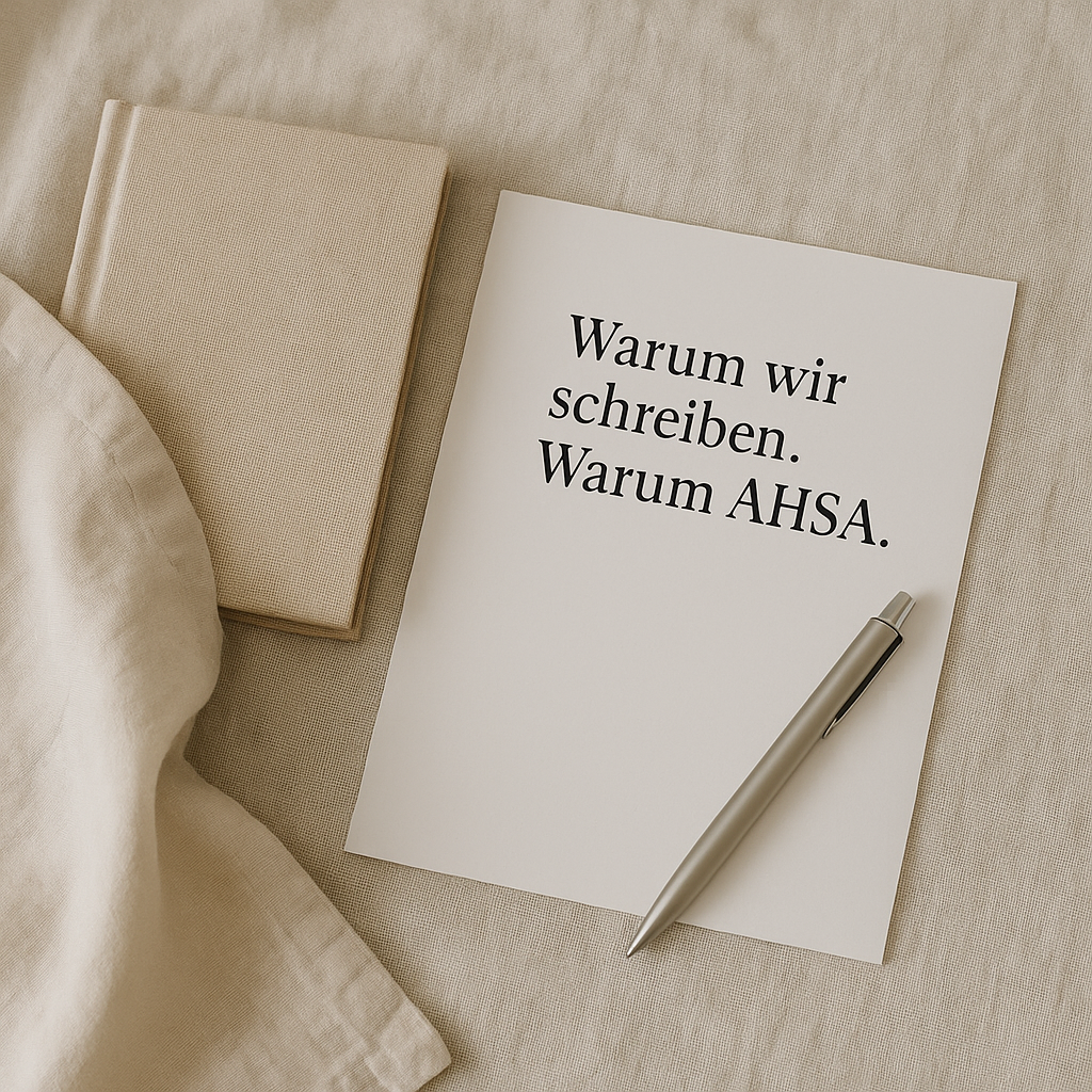 Warum wir schreiben. Warum AHSA.