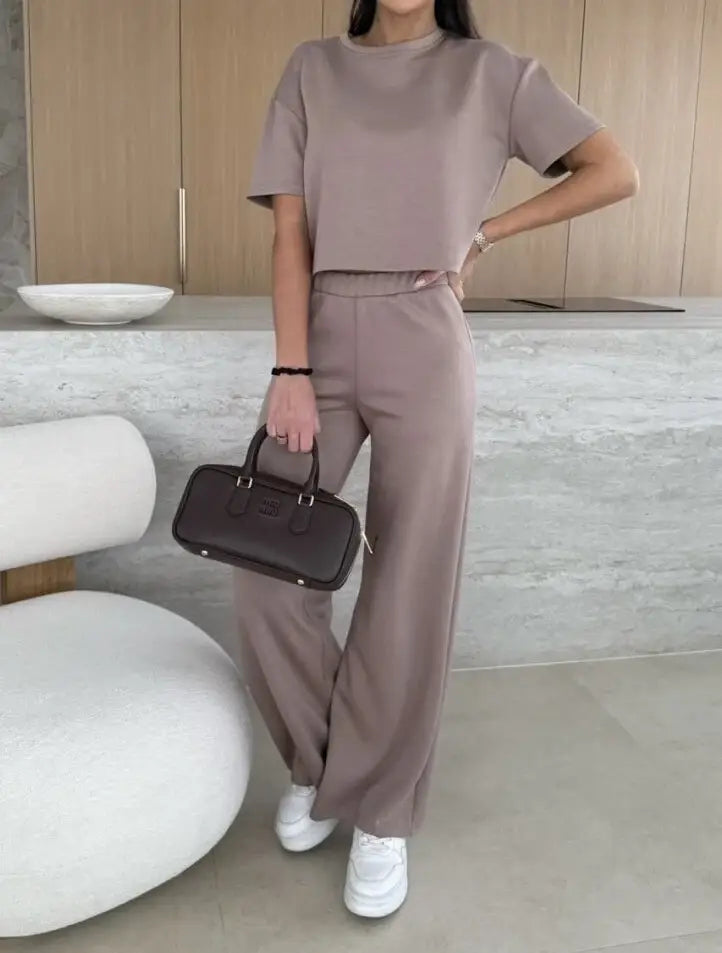 Soft Flow Set - Hosen- und T-Shirt-Set aus Viskose