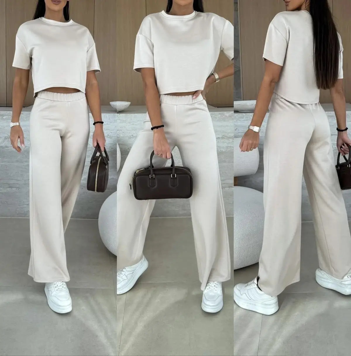 Soft Flow Set - Hosen- und T-Shirt-Set aus Viskose