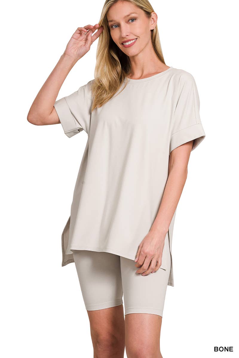 Soft Sculpt Set – Mikrofaser-Top & Biker-Shorts (2-teilig)