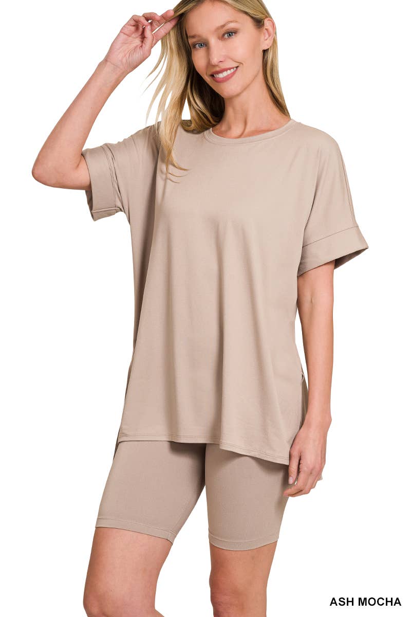 Soft Sculpt Set – Mikrofaser-Top & Biker-Shorts (2-teilig)