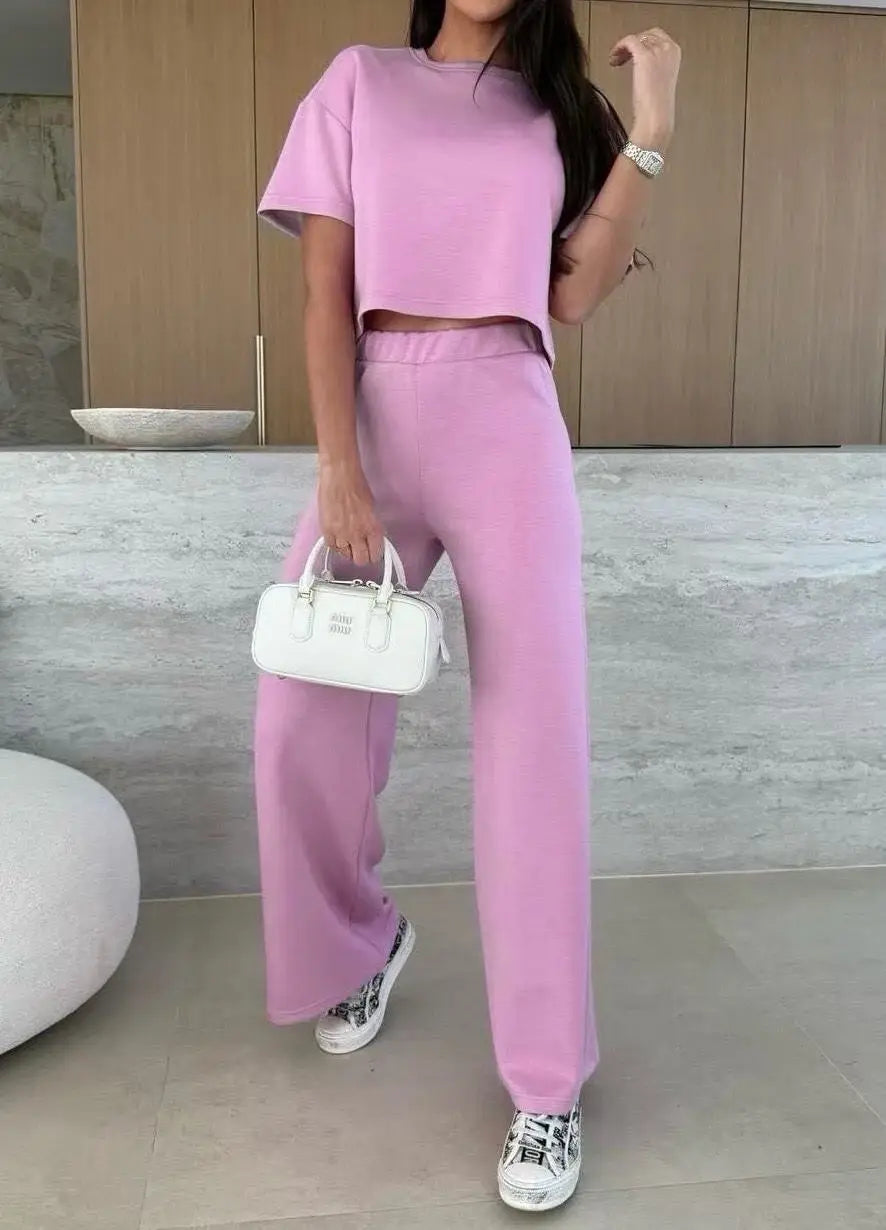 Soft Flow Set - Hosen- und T-Shirt-Set aus Viskose